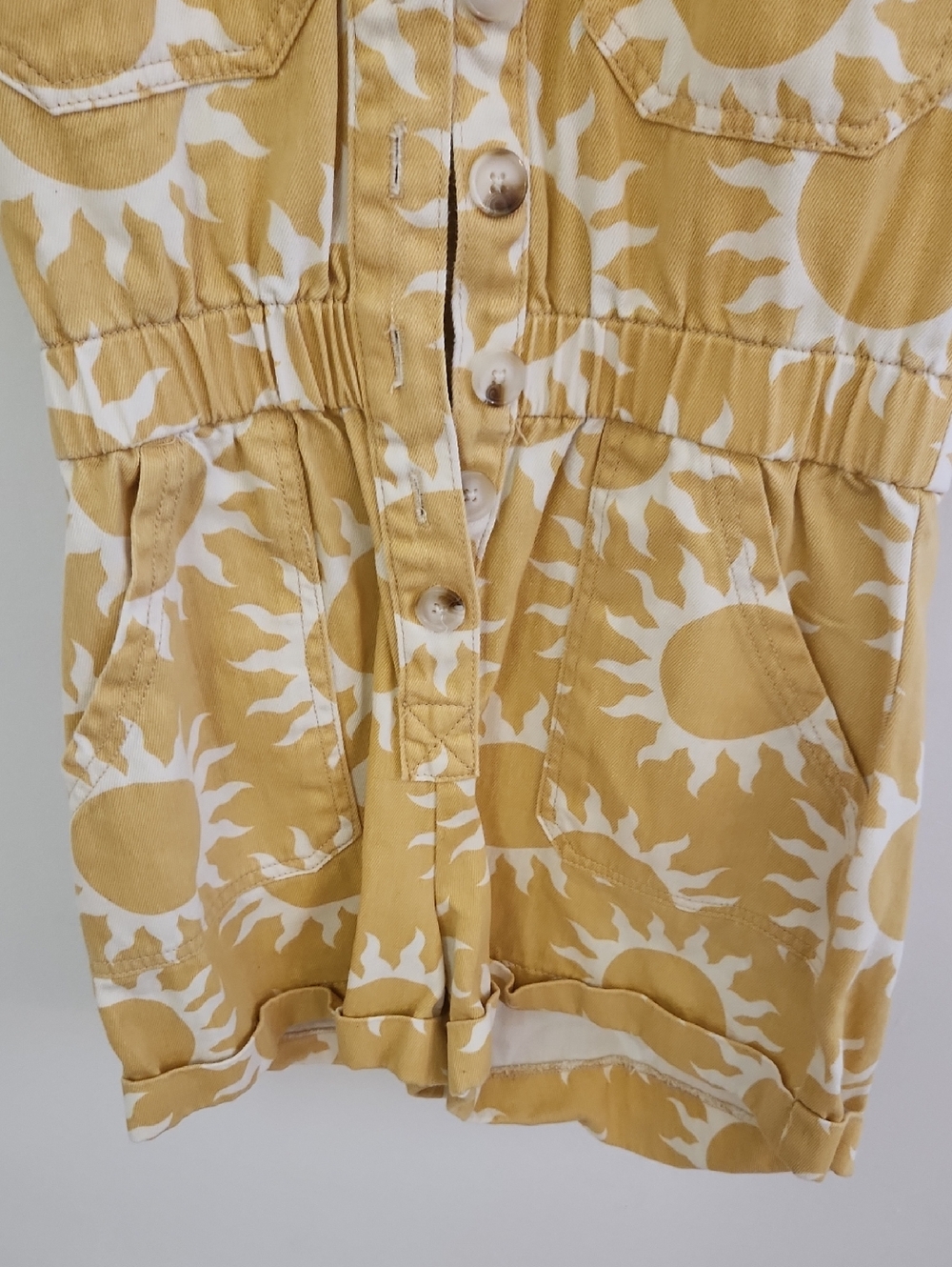 Show Me Your Mumu Cannon Yellow Paradise Sun-Print Romper XS - Picture 8 of 8